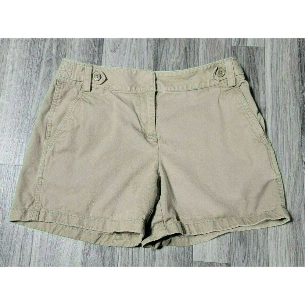 (3/$27) Ann Taylor Khaki‎ Button Pocket Shorts